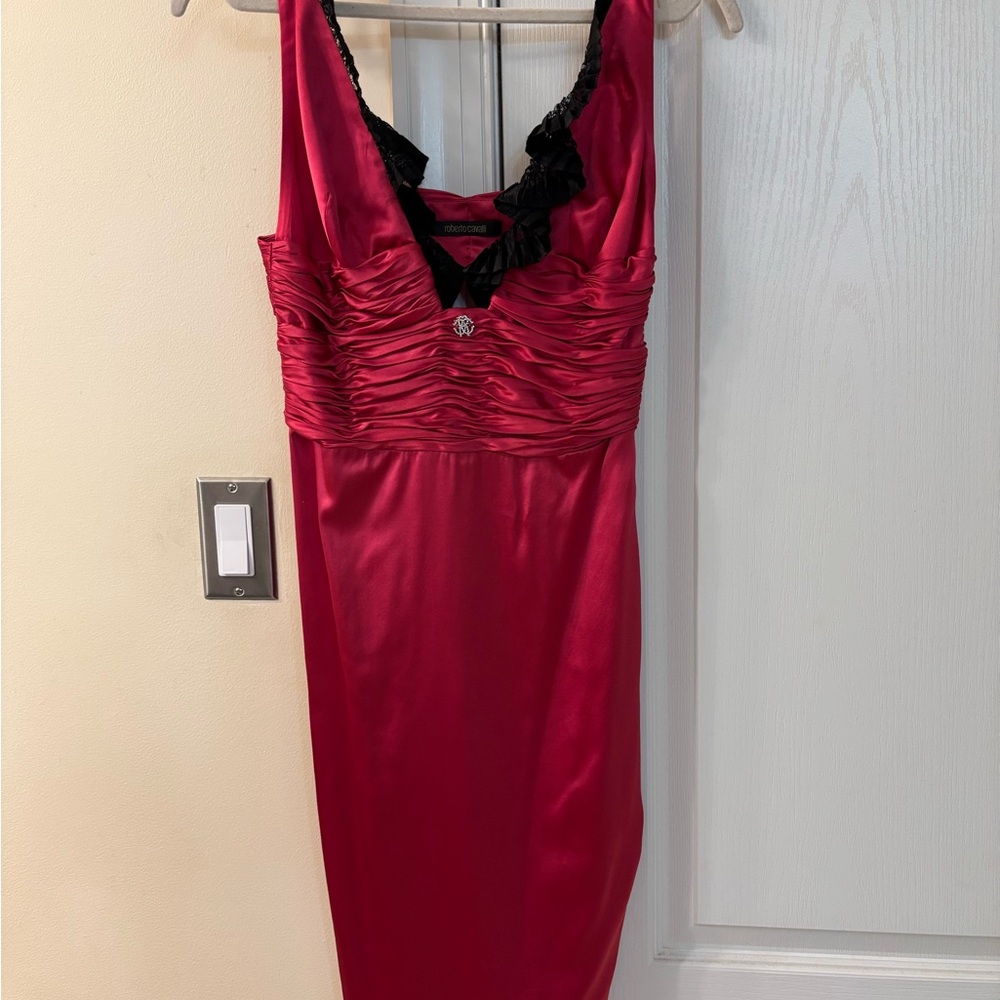 Roberto Cavalli fuschia midi dress
